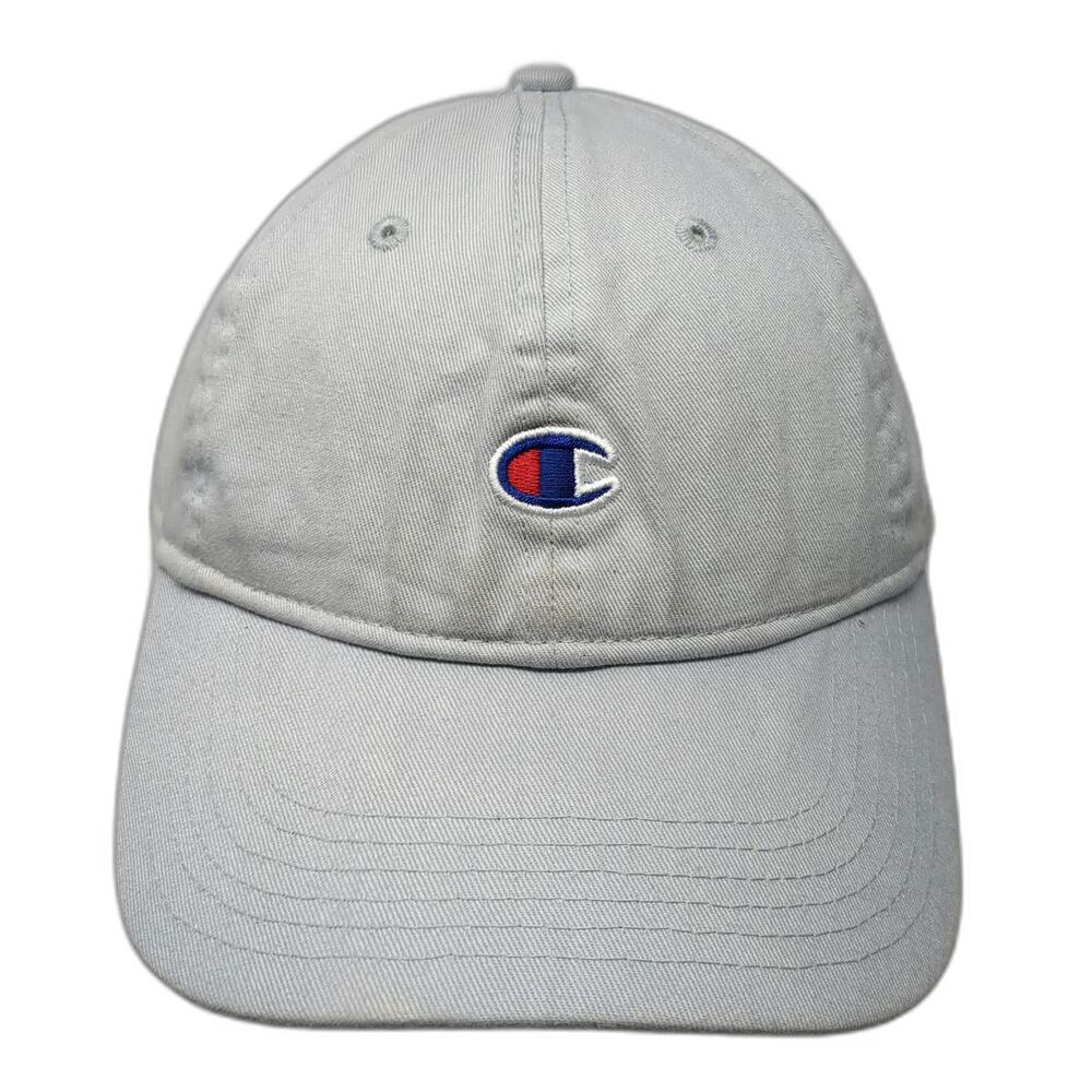 Champion Baseball Cap Gray One Size Slideback Embroidered Logo Cotton Hat
